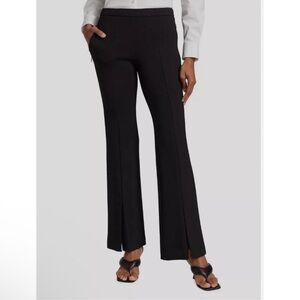 Theory Black Vent Demetria Flare Leg Double Knit Pants